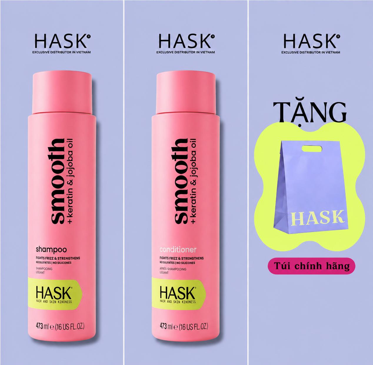 Bộ dầu gội và dầu xả HASK Keratin & Jojoba Oil
