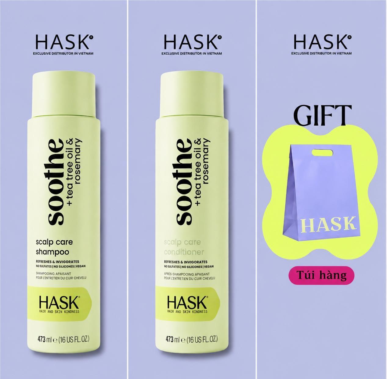 Bộ dầu gội và dầu xả HASK Tea Tree & Rosemary